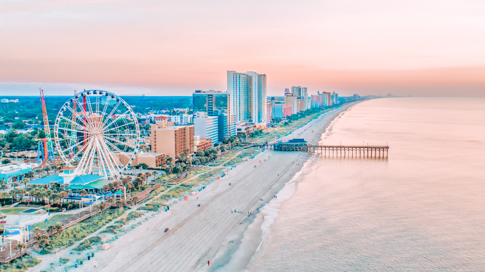 View of Myrtle Beach, one of the best weekend getaways from Greensboro