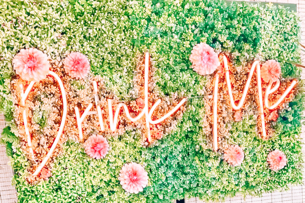 Colorful sign at Spill Coffee Co, one of the best coffee shops in Wilmington, NC