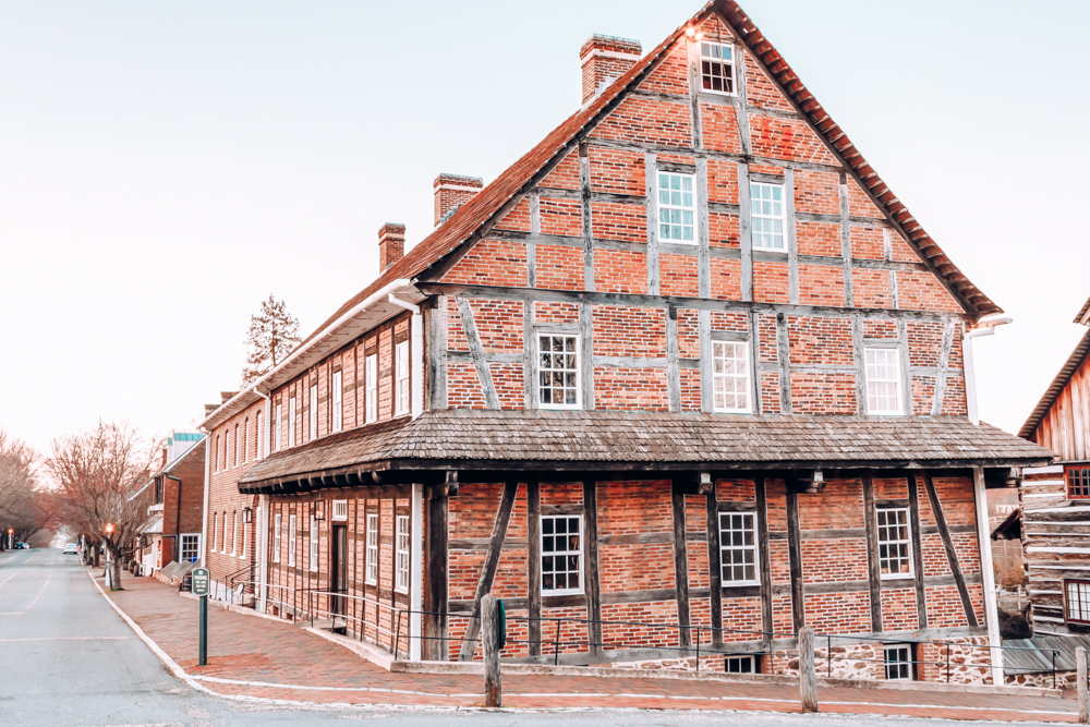 Building at the Old Salem Museum & Gardens, one of the best things to do in Winston-Salem with kids