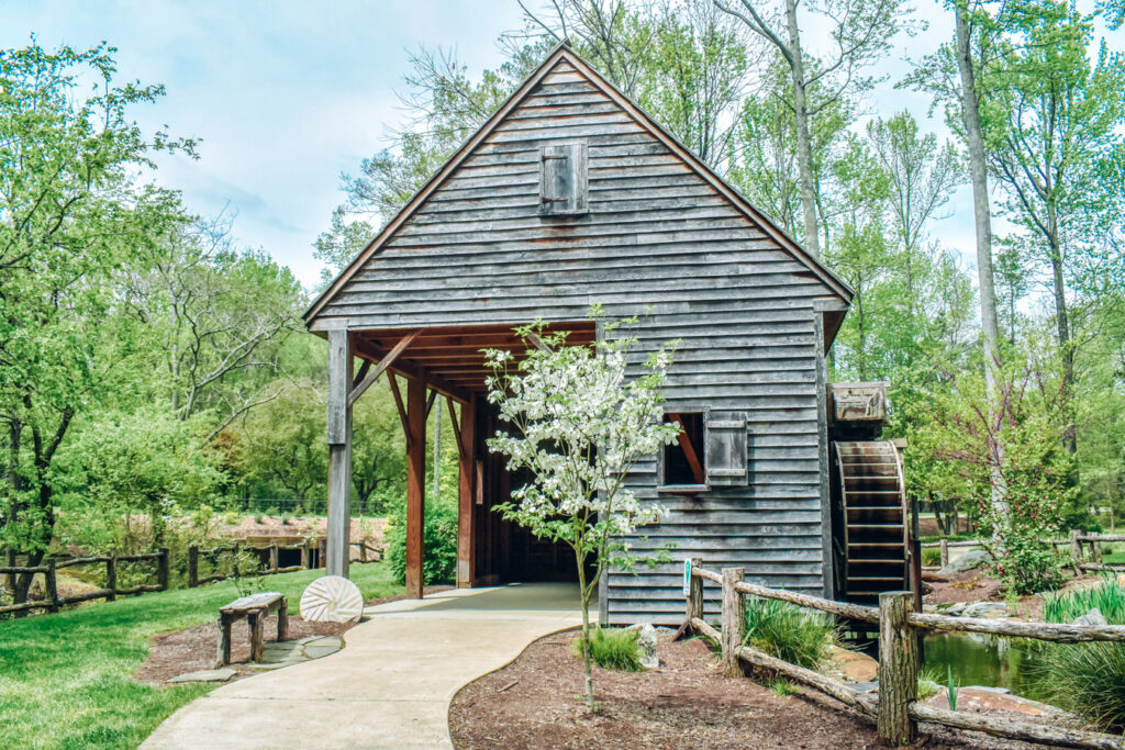 Building at the Tanger Family Bicentennial Garden, a great place to see during a weekend in Greensboro