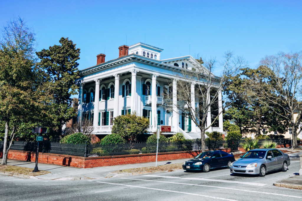 View of the Bellamy Mansion Museum, one of the best rainy day activities in Wilmington, NC