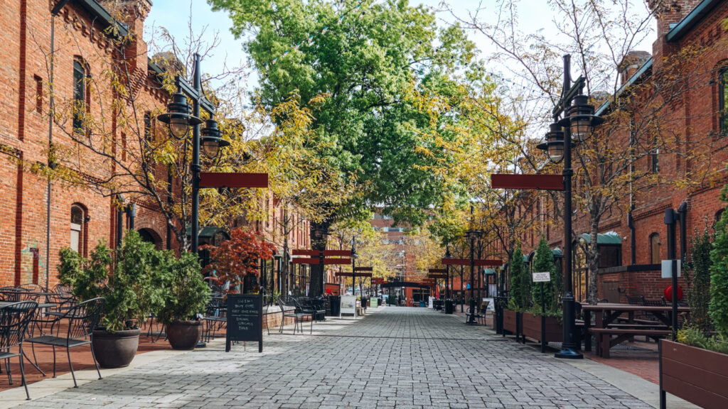 Street in Durham, NC, one of the best day trips from Winston-Salem
