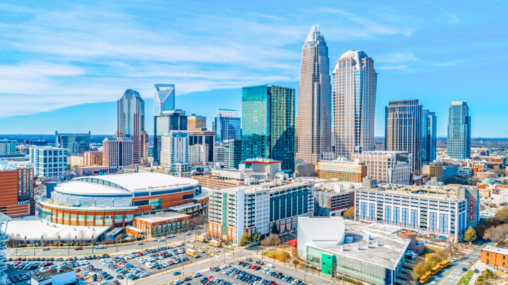 View of the Spectrum Center, one of the best things to do in Charlotte, NC