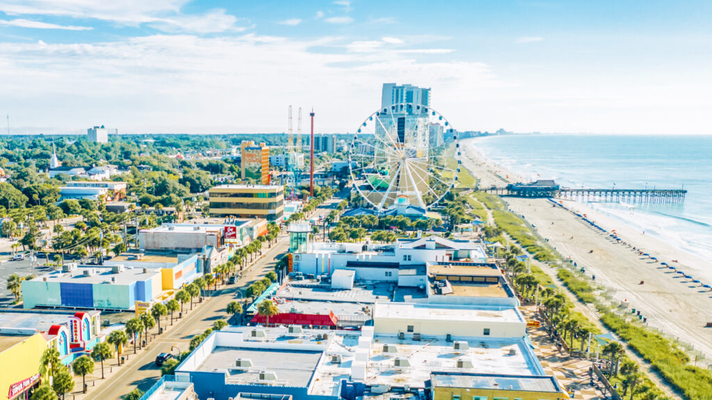 View of Myrtle Beach, one of the best day trips from Raleigh, NC