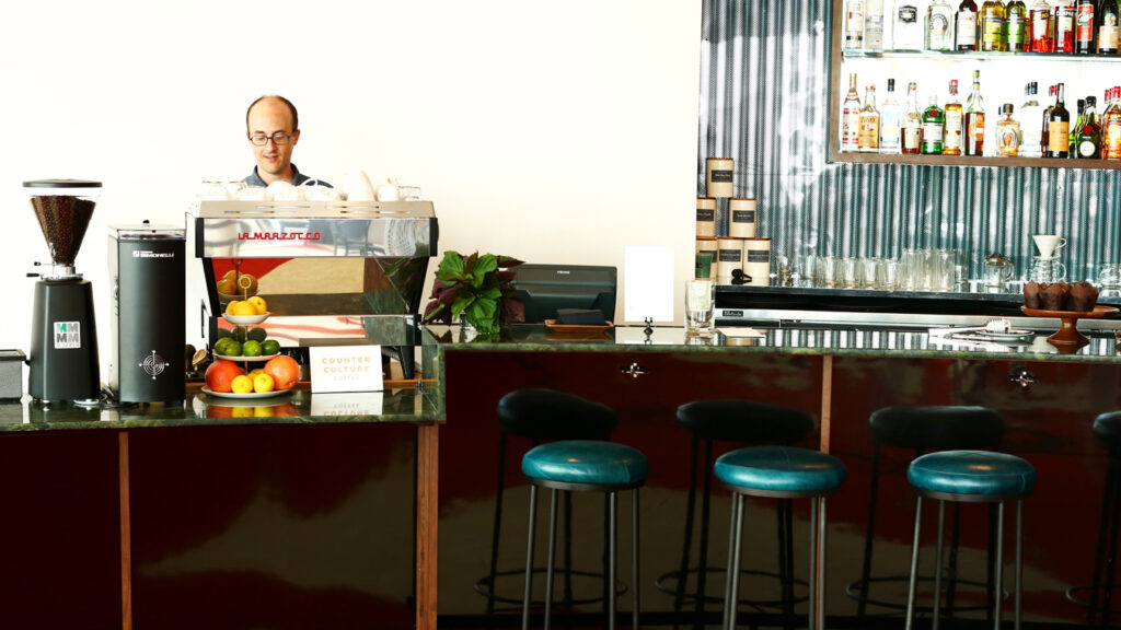 Interior of The Coffee Bar at The Durham, one of the best coffee shops in Durham, NC