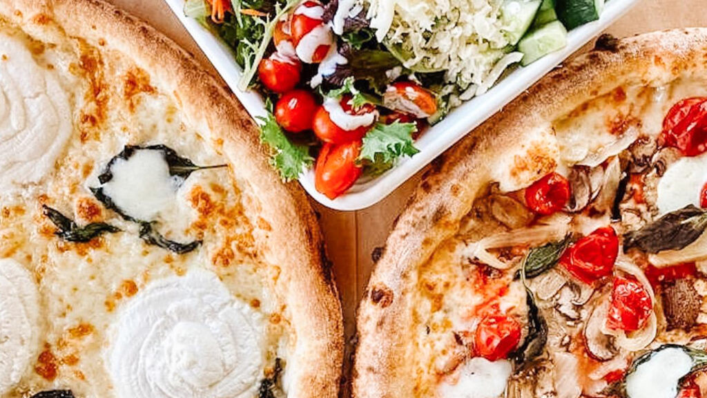 Food at Cugino Forno, one of the best pizza places in Durham, NC